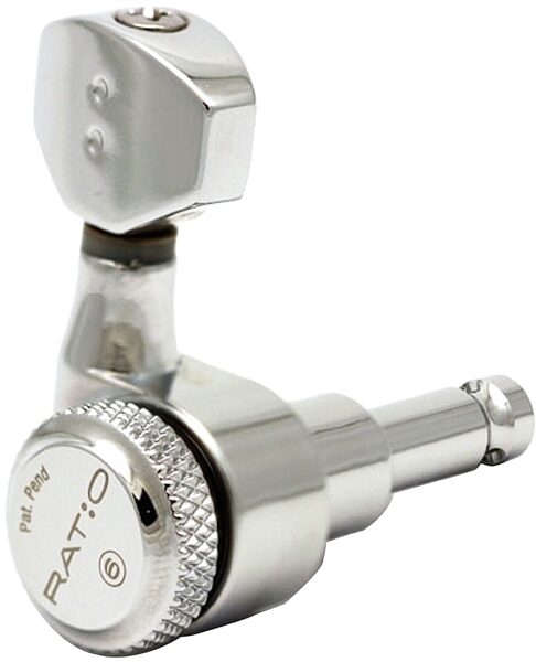 open zoom image for Graph Tech Ratio Locking Guitar Tuners (6 In Line), Chrome, Contemporary Mini, Chrome