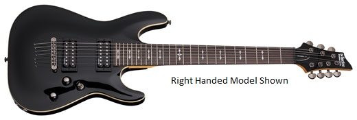 open zoom image for Schecter Omen 7 Left-Handed Electric Guitar, 7-String, Black
