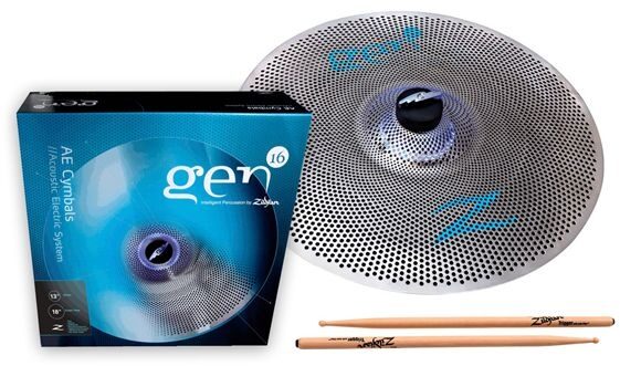 open zoom image for Zildjian Gen16 AE Boxed Cymbal Package with Controller, Crash and Drumsticks Pack