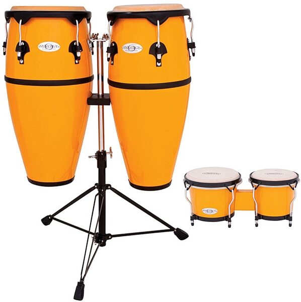 open zoom image for Toca Synergy Fiberglass Congas and Bongos Package, Yellow