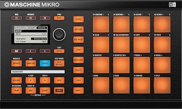 open zoom image for Native Instruments Maschine Mikro Groove Production Studio, Top