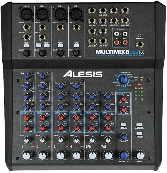 open zoom image for Alesis MultiMix 8 USB FX 8-Channel Mixer with Effects, Main