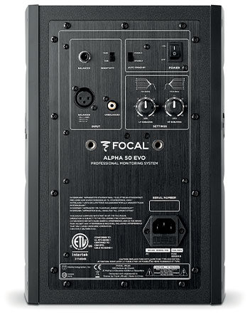 open zoom image for Focal Alpha 50 EVO Powered Studio Monitor, Single Speaker, Black, Rear