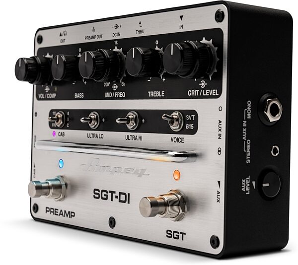 open zoom image for Ampeg SGT-DI Dual-Voice Preamp Compressor and DI Pedal, Open Box (Like New), Action Position Back