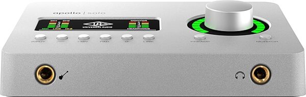 open zoom image for Universal Audio Apollo Solo USB Audio Interface (for Windows), Heritage Edition, Includes 5 extra UAD plug-in collections, Front