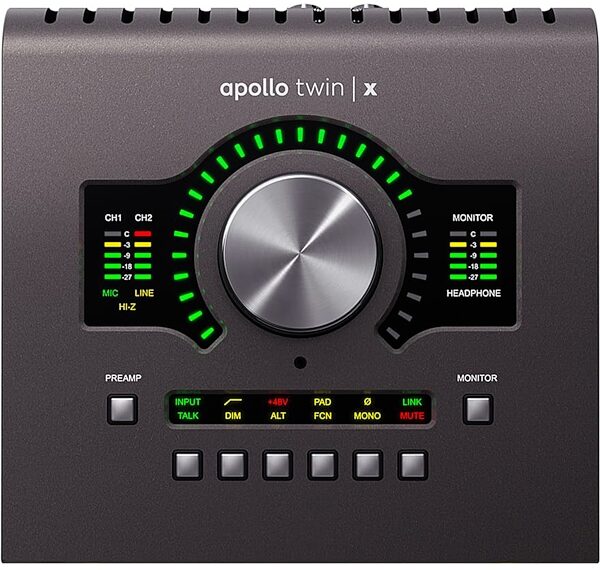 open zoom image for Universal Audio Apollo Twin X Duo Thunderbolt 3 Audio Interface, Top