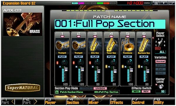 open zoom image for Roland ARX03 Brass Expansion Board, Patch View