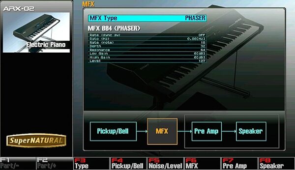 open zoom image for Roland ARX02 Electric Piano Expansion Board, MFX Screen