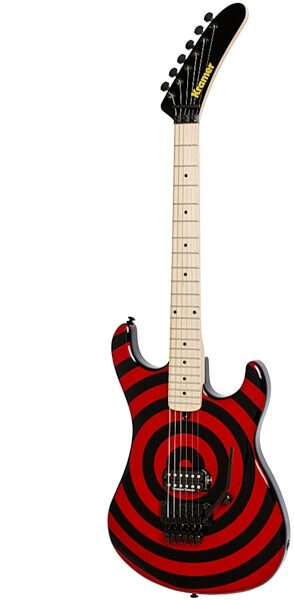 open zoom image for Kramer 84 Baretta Electric Guitar with Floyd Rose, Black with Red Bullseye
