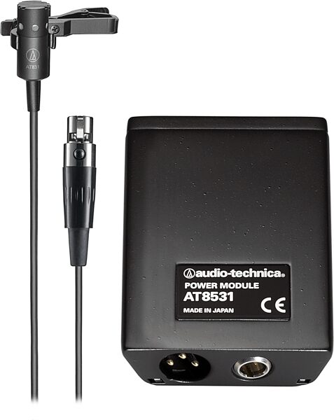open zoom image for Audio-Technica AT803 Omnidirectional Condenser Lavalier Microphone with AT8531 Power Module, New, Action Position Back