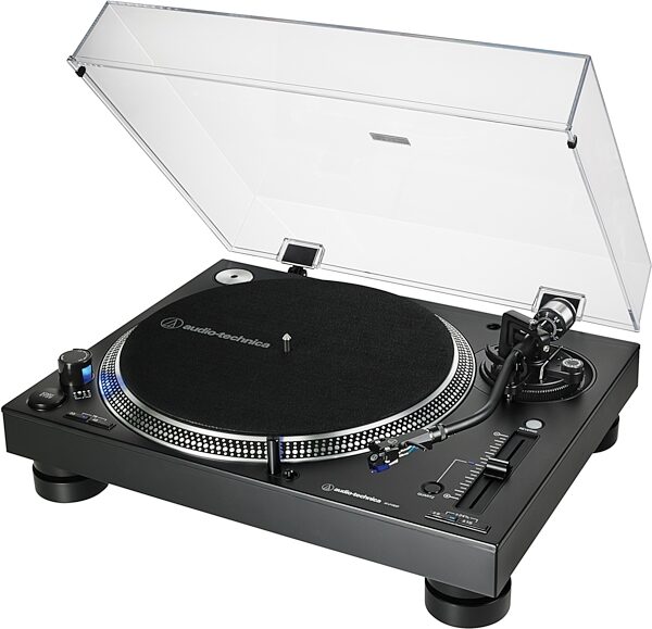 open zoom image for Audio-Technica AT-LP140XP Direct-Drive Turntable, Black, Open Box (Like New), Action Position Back
