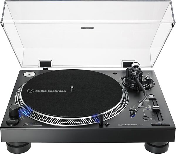 open zoom image for Audio-Technica AT-LP140XP Direct-Drive Turntable, Black, Open Box (Like New), Action Position Back