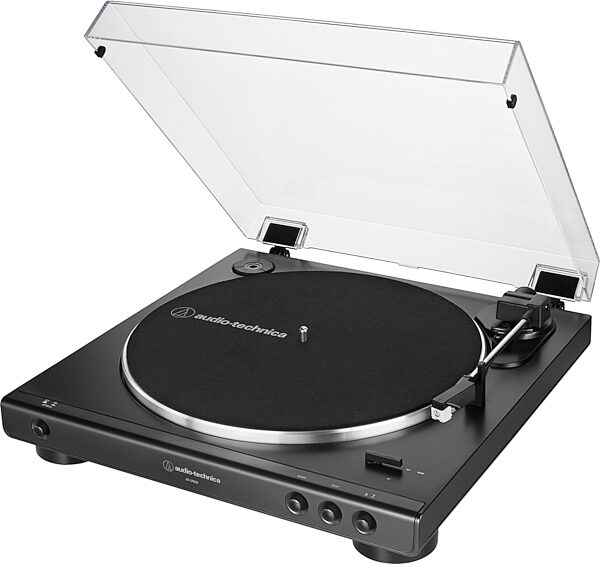 open zoom image for Audio-Technica AT-LP60X Belt-Drive Turntable, Black, AT-LP60X-BK, Action Position Back