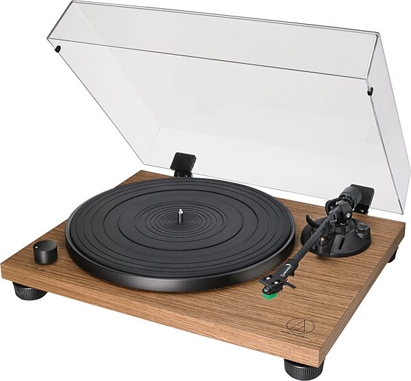 open zoom image for Audio-Technica AT-LPW40WN Wood Base Belt-Drive Turntable, New, Action Position Back