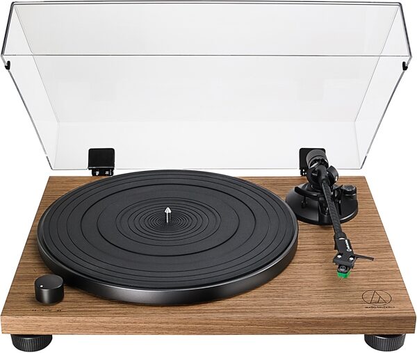 open zoom image for Audio-Technica AT-LPW40WN Wood Base Belt-Drive Turntable, New, Action Position Back