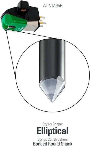 open zoom image for Audio-Technica ATVM95E Dual Moving Magnet Cartridge, Single, ve