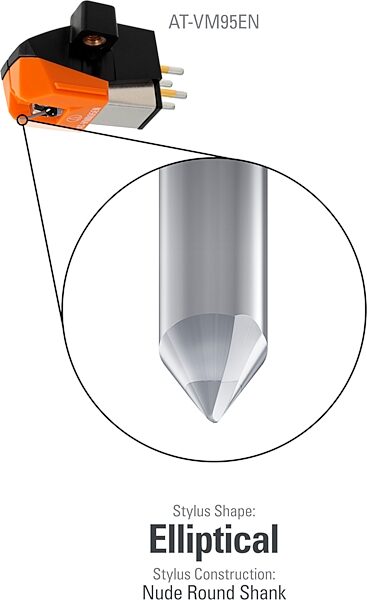 open zoom image for Audio-Technica AT-VM95EN Dual Moving Magnet Cartridge, Single, Action Position Back