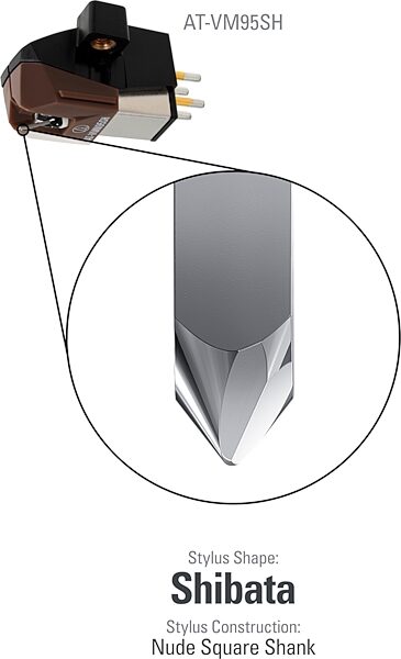 open zoom image for Audio-Technica AT-VM95SH Dual Moving Magnet Cartridge, Single, Action Position Back