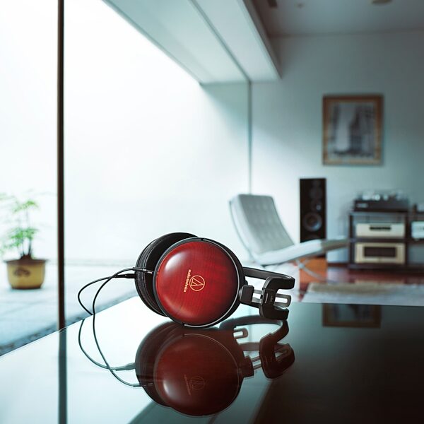 open zoom image for Audio-Technica ATH-AWAS Closed-Back Wood Headphones, Open Box (Very Good), Action Position Back