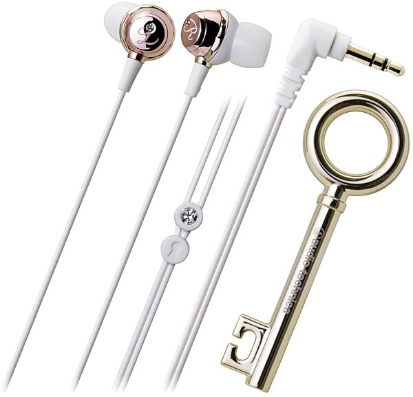 open zoom image for Audio-Technica ATHCKF500 In-Ear Headphones, Pink and Gold