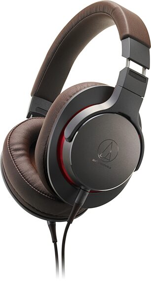 open zoom image for Audio-Technica ATH-MSR7b Over-Ear High-Resolution Headphones, Gunmetal/Brown, Open Box (Like New), Action Position Back