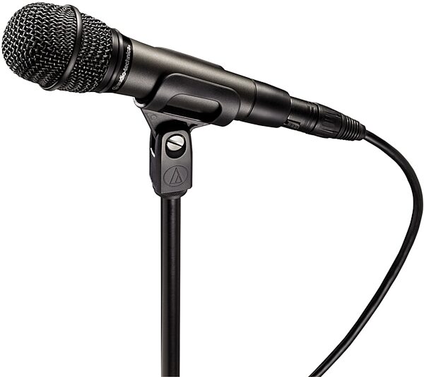 open zoom image for Audio-Technica ATM610A Dynamic Hypercardioid Handheld Microphone, New, On a Stand