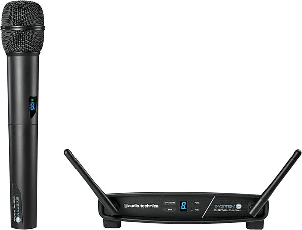 open zoom image for Audio-Technica ATW-1102 System 10 Wireless Handheld Microphone System, 2.4 GHz ISM Band, Action Position Back