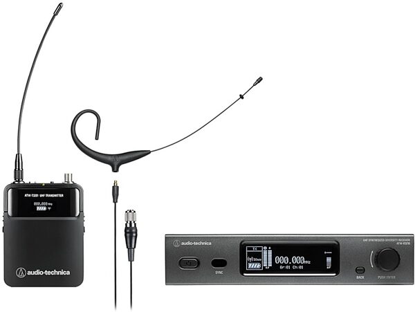 open zoom image for Audio-Technica ATW-3211/892X 3000 Series Wireless Headworn Microphone System, Band DE2 (470.125 - 529.975 MHz), Black, Main