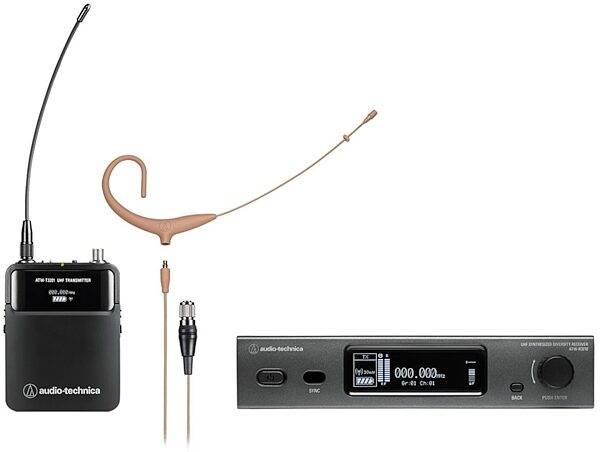 open zoom image for Audio-Technica ATW-3211/892X 3000 Series Wireless Headworn Microphone System, Band DE2 (470.125 - 529.975 MHz), Beige, Main