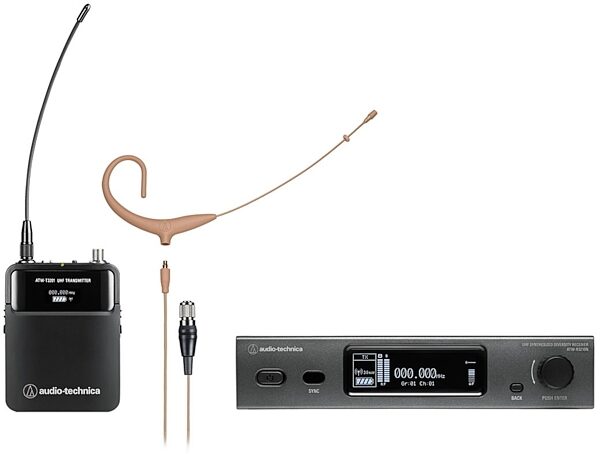open zoom image for Audio-Technica ATW-3211N892X 3000 Series Wireless Headworn Microphone System (Network-Enabled), Band DE2 (470.125 - 529.975 MHz), Beige, Main