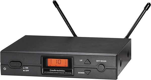 open zoom image for Audio-Technica ATW-2110b 2000 Series Wireless Bodypack System, Open Box (Like New), Receiver Angle