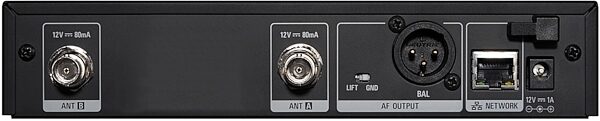 open zoom image for Audio-Technica ATW-3212NC710 3000 Series Wireless Handheld Microphone System (Network-Enabled), Band DE2 (470.125 - 529.975 MHz), Receiver Rear