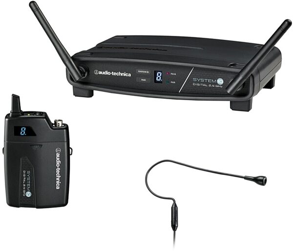 open zoom image for Audio-Technica ATW-1101/H92 System 10 Wireless Headset Microphone System, 2.4 GHz ISM Band, Black, Black