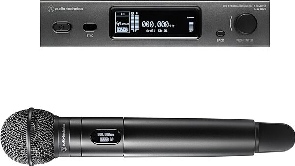 open zoom image for Audio-Technica ATW-3212/C510 Fourth-Generation 3000 Series Wireless Vocal Microphone System, Band DE2 (470.125 - 529.975 MHz), Action Position Back