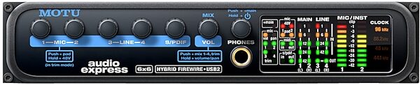 open zoom image for MOTU Audio Express 6x6 Hybrid FireWire and USB 2.0 Audio Interface, Front