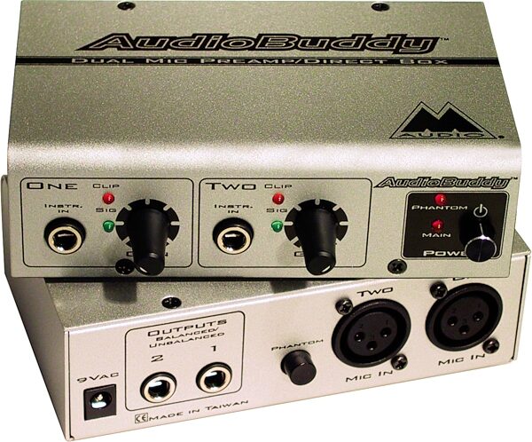open zoom image for M-Audio Audio Buddy Dual Microphone Preamp with Phantom Power and Direct Box, Main