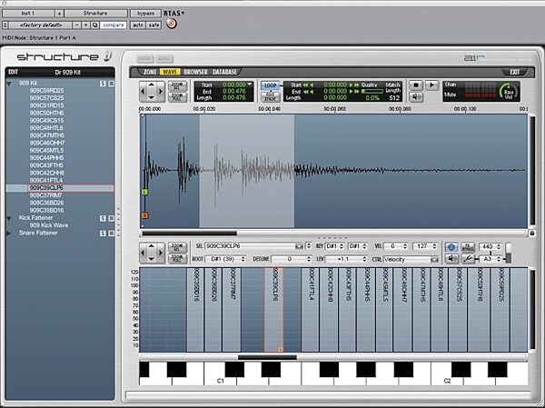 open zoom image for Digidesign Structure Sampler RTAS Instrument Plug-In, Wave editor