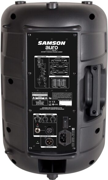 open zoom image for Samson Auro D210 2-Way Active Loudspeaker (200 Watts, 1x10"), New, Back