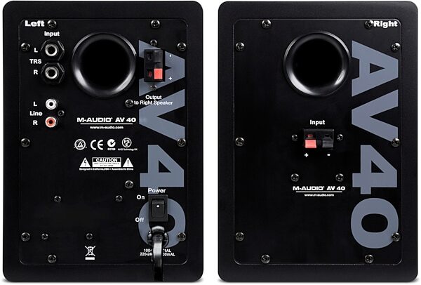 open zoom image for M-Audio Studiophile AV40 Portable Desktop Speakers, Rear