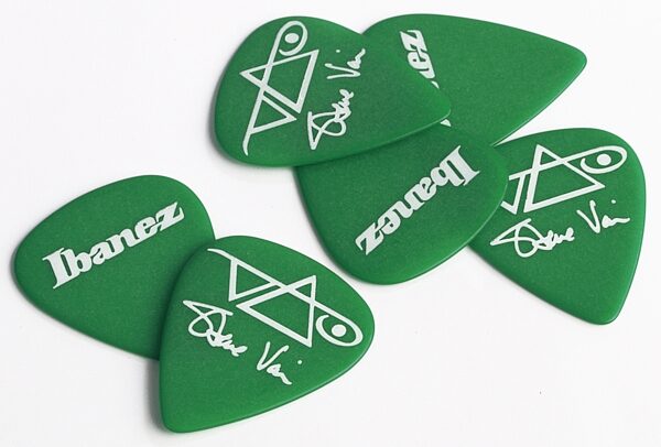 open zoom image for Ibanez Steve Vai Guitar Picks (6-Pack), Green Picks