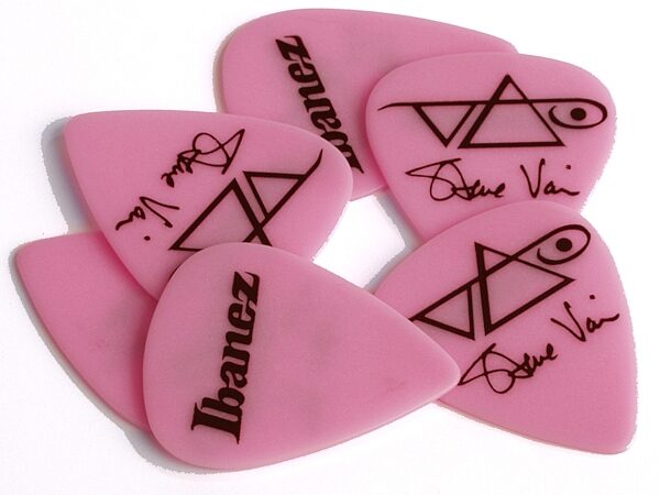 open zoom image for Ibanez Steve Vai Guitar Picks (6-Pack), Pink Picks