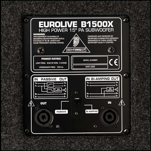 open zoom image for Behringer B1500X Eurolive Subwoofer (15 In.), Detail