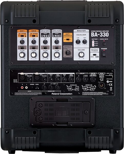 open zoom image for Roland BA-330 Stereo Portable Amplifier, New, Back