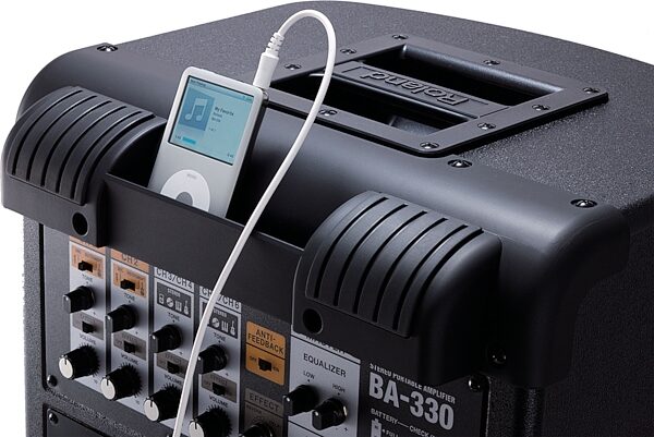 open zoom image for Roland BA-330 Stereo Portable Amplifier, New, Back - with iPod (NOT Included)