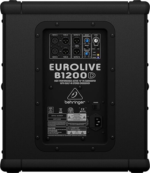 open zoom image for Behringer B1200D-PRO Active Subwoofer, Rear