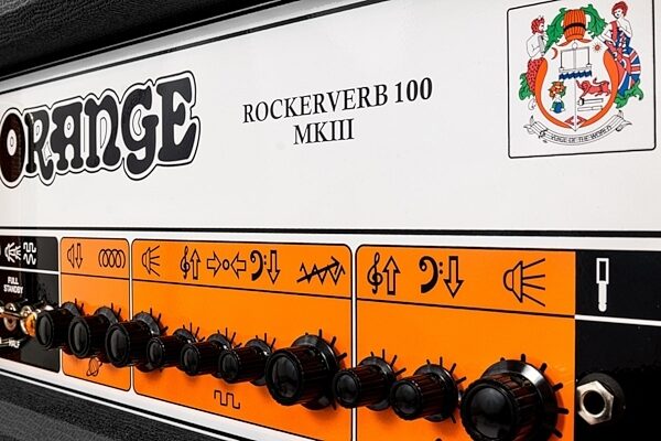 open zoom image for Orange Rockerverb 100 MkIII Guitar Amplifier Head (100 Watts), Black, Black Closeup 2