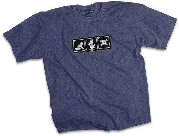 open zoom image for Pearl Birth Drums Death T-Shirt, Navy