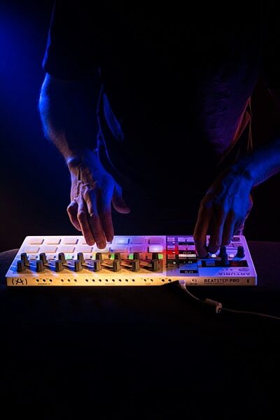 open zoom image for Arturia BeatStep Pro Controller and Sequencer, White, In Use 2