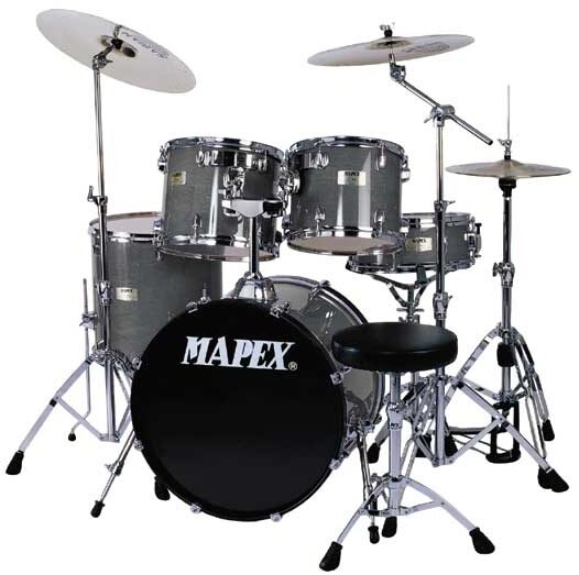 open zoom image for Mapex M5255T 5-Piece Standard Drum Set with Drum Throne, Black