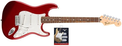 open zoom image for Fender Standard Stratocaster Rosewood Electric Guitar and Texas Special Pickup Set, Candy Apple Red